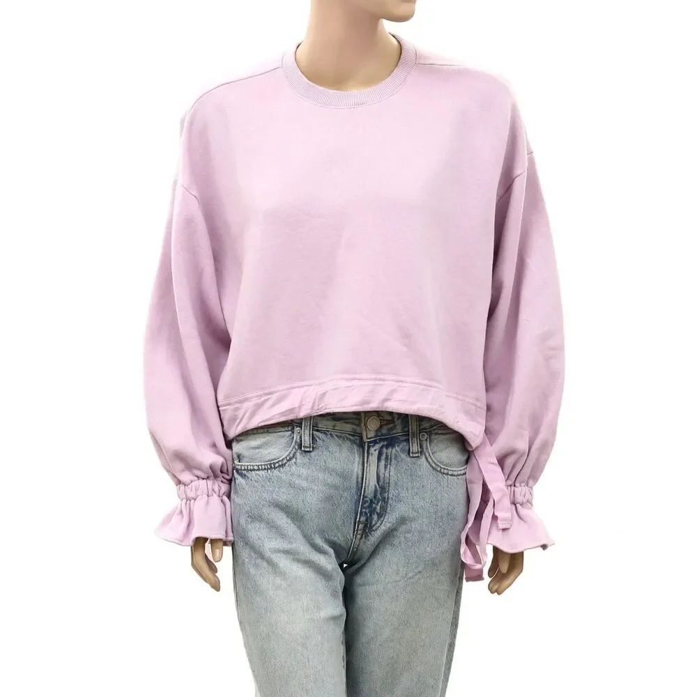 Maeve Anthropologie Big Top Sweatshirt Cotton Solid Cotton Crew Neck M 289611